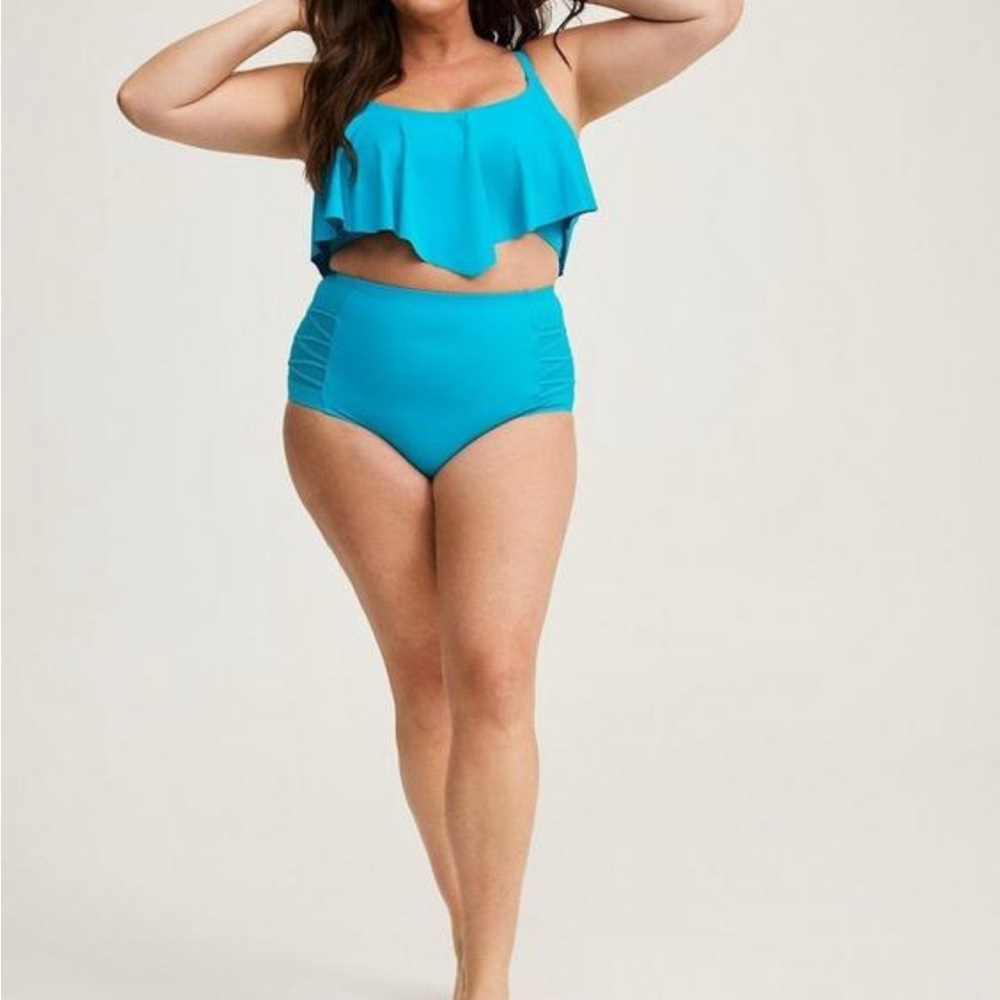 Torrid Blue Ruffle Bikini Set